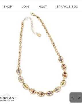 Park Lane Gold Multicolor Enamel Link Necklace